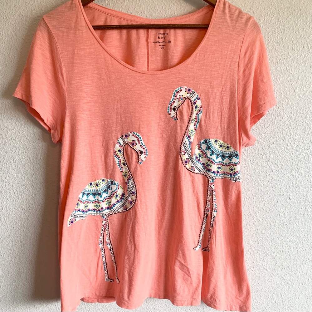 Crown & Ivy Women’s Flamingo Top XSmall